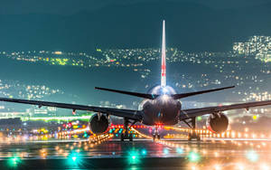 Hd Plane Beautiful Lights Wallpaper