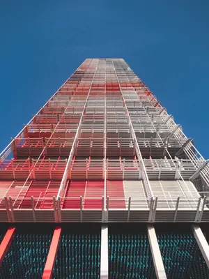 Hd Red Gradient Building Wallpaper
