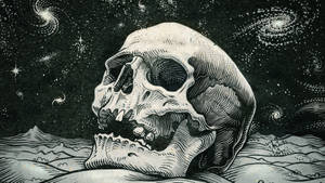 Hd Skull With Nebulas Art Wallpaper