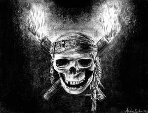 Hd Skull With Pirate Bandana Wallpaper