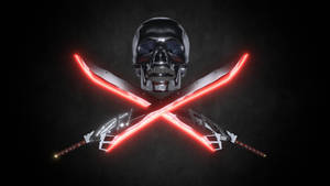 Hd Skull With Red Swords Wallpaper