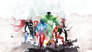 Hd Superhero Avengers Watercolor Art Wallpaper