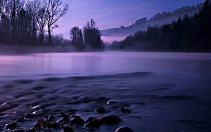 Hd Tablet Purple Aesthetic Lake Wallpaper