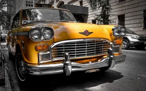 Hd Taxi Car On Road Wallpaper