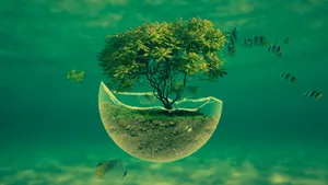 Hd Tree In Broken Orb Wallpaper