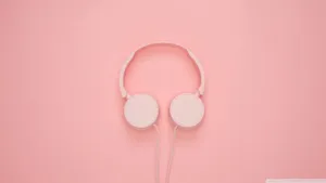 Headphone On Aesthetic Pink Wallpaper