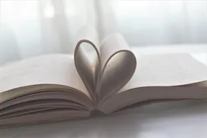 Heart Book Page Wallpaper
