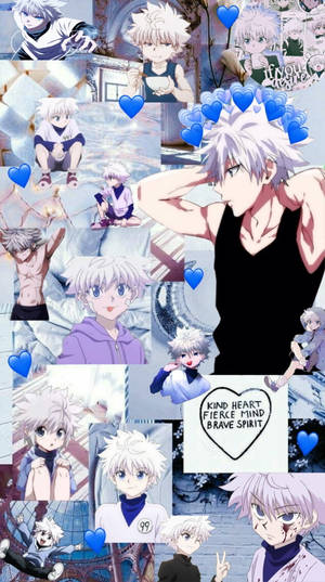 Heart Collage Of Killua Iphone Wallpaper