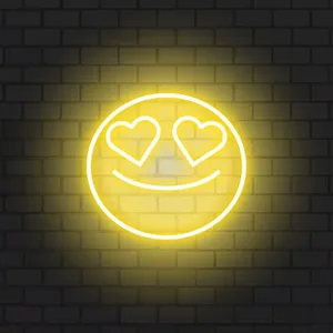 Heart Eyes Neon Smile Wallpaper