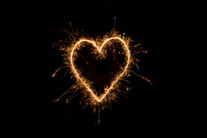 Heart Fireworks Wallpaper