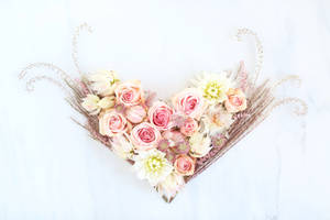 Heart Flower Bouquet Valentines Desktop Wallpaper