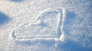 Heart In Snow Sunlight Glitter Wallpaper