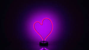 Heart Lamp Aesthetic Purple Neon Computer Wallpaper