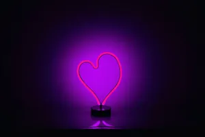 Heart Neon Light Stand Wallpaper