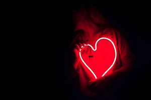 Heart Neon Lights Wallpaper