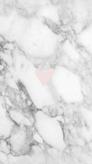 Heart On White Gray Marble Iphone Wallpaper