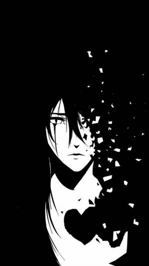 Heartbroken Boy Anime Black And White Iphone Wallpaper