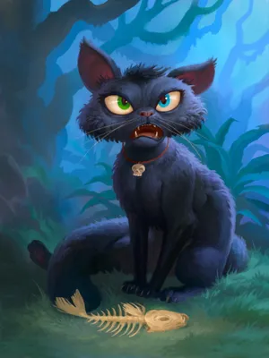 Hearthstone Phone Black Cat With Fish Bones Wallpaper
