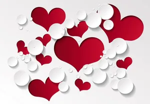 Hearts And Circles Wallpaper