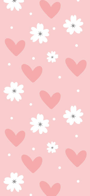 Hearts And Flowers Girly Iphone Wallpaper