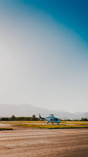 Helicopter On Runway Wallpaper