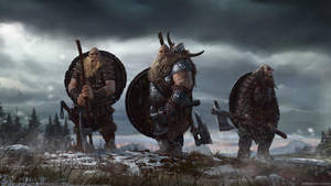 Hellbound Three Vikings Wallpaper