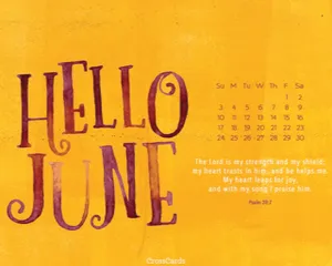 Hello June Calendar Wallpaper Wallpaper