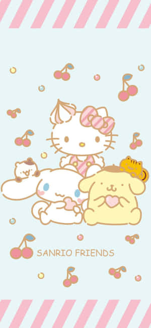 Hello Kitty And Friends Gathered Together Wallpaper