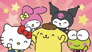 Hello Kitty And Her Adorable Friends Gathered Together For A Fun-filled Adventure Wallpaper