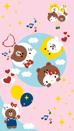 Hello Kitty And Line Friends Wallpaper