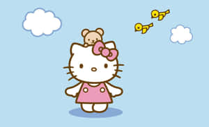 Hello Kitty Laptop Birds And Clouds Wallpaper
