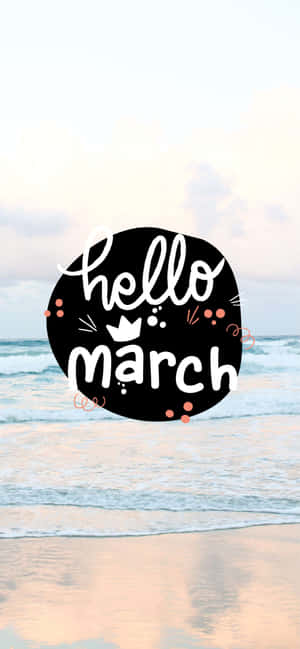 Hello March Calm Beach Digital Art Wallpaper