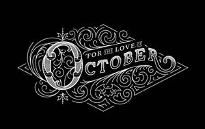 Hello October Black And White Graphic Wallpaper
