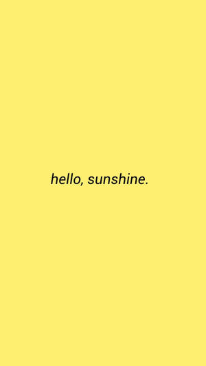 Hello Sunshine Cute Pastel Yellow Aesthetic Wallpaper