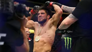 Henry Cejudo Celebrating At United Center Wallpaper