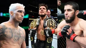 Henry Cejudo With Islam Makhachev And Charles Oliveira Wallpaper
