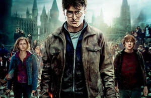 Hermione Granger, Ron Weasley, And Harry Potter Ipad Wallpaper