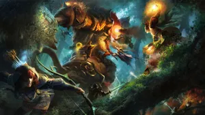 Heroes Compete In An Epic Battle In Valve's Popular Multiplayer Online Action Strategy Game, Dota 2 Wallpaper