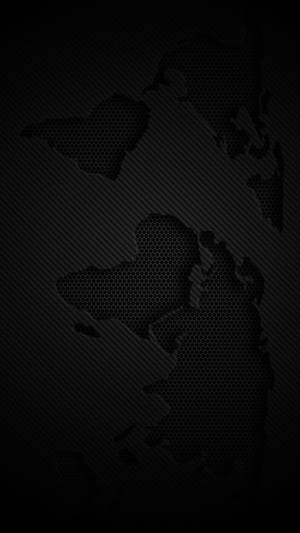 Hexagonal World Map Solid Black Iphone Wallpaper