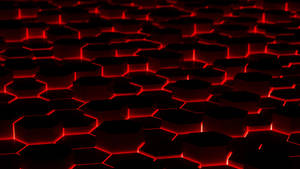 Hexagons With Glowing Cool Red Wallpaper