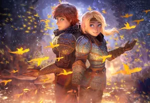 Hiccup And Astrid In How To Train Your Dragon 4k Wallpaper