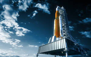 High Definition Engineering Excellence - Rocket On A High Dock. Wallpaper