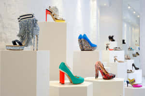 High-end Nicholas Kirkwood Shoe Collection In Store Wallpaper