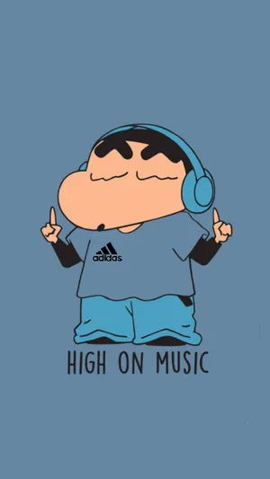High On Music Shinchan Aesthetic Wallpaper