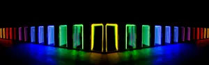 High Resolution Dual Monitor Neon Doors Wallpaper