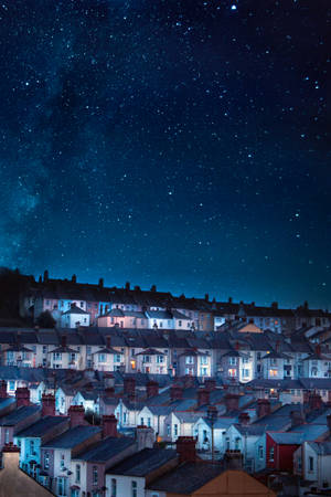 High Resolution Star And Townhouses Wallpaper