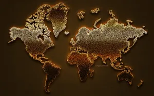 High Resolution Warm Toned World Map Wallpaper