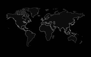 High Resolution World Map Silver Country Outlines Wallpaper