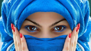 Hijab Girl Blue Aesthetic Wallpaper