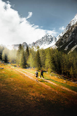 Hiking In Austrian Alps Wallpaper